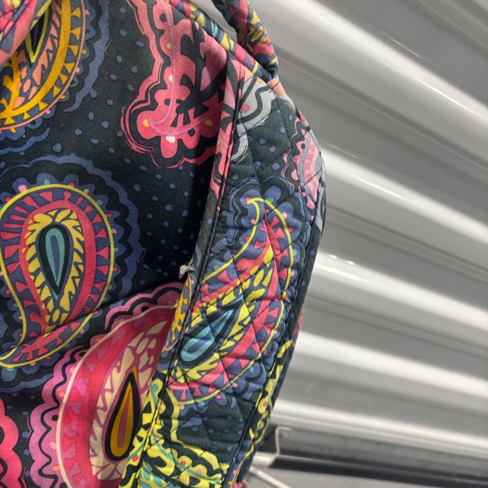 Vera Bradley Campus Backpack Quilted Cotton Multi-Color Paisley Navy Blue - Picture 6 of 7